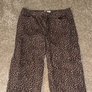 Leopard Print Straight Leg Pants